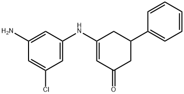 3-((3-AMINO-5-CHLOROPHENYL)AMINO)-5-PHENYLCYCLOHEX-2-EN-1-ONE Struktur