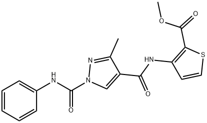 METHYL 3-(([1-(ANILINOCARBONYL)-3-METHYL-1H-PYRAZOL-4-YL]CARBONYL)AMINO)-2-THIOPHENECARBOXYLATE Struktur