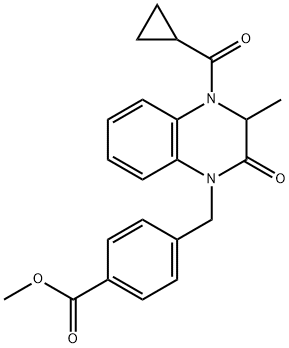 METHYL 4-([4-(CYCLOPROPYLCARBONYL)-3-METHYL-2-OXO-3,4-DIHYDRO-1(2H)-QUINOXALINYL]METHYL)BENZENECARBOXYLATE Struktur