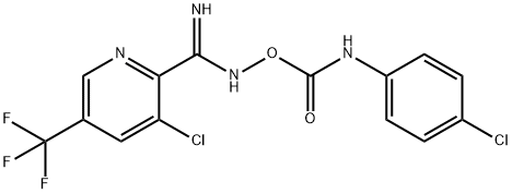 3-CHLORO-N'-([(4-CHLOROANILINO)CARBONYL]OXY)-5-(TRIFLUOROMETHYL)-2-PYRIDINECARBOXIMIDAMIDE Struktur