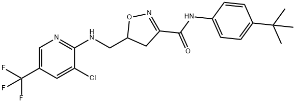 N-[4-(TERT-BUTYL)PHENYL]-5-(([3-CHLORO-5-(TRIFLUOROMETHYL)-2-PYRIDINYL]AMINO)METHYL)-4,5-DIHYDRO-3-ISOXAZOLECARBOXAMIDE Struktur