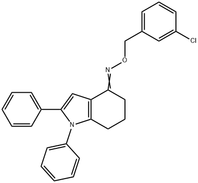 1,2-DIPHENYL-1,5,6,7-TETRAHYDRO-4H-INDOL-4-ONE O-(3-CHLOROBENZYL)OXIME Struktur