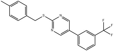 2-[(4-METHYLBENZYL)SULFANYL]-5-[3-(TRIFLUOROMETHYL)PHENYL]PYRIMIDINE Struktur