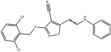 5-(2-ANILINOVINYL)-3-[(2,6-DICHLOROBENZYL)SULFANYL]-4-ISOTHIAZOLECARBONITRILE Struktur