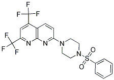 7-[4-(PHENYLSULFONYL)PIPERAZINO]-2,4-BIS(TRIFLUOROMETHYL)[1,8]NAPHTHYRIDINE Struktur