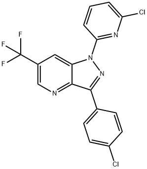 3-(4-CHLOROPHENYL)-1-(6-CHLORO-2-PYRIDINYL)-6-(TRIFLUOROMETHYL)-1H-PYRAZOLO[4,3-B]PYRIDINE Struktur