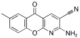 2-AMINO-7-METHYL-5-OXO-5H-(1) BENZOPYRANO-(2,3-B)-PYRIDINE-3-CARBONITRILE Struktur