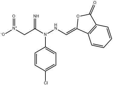 N''-(4-CHLOROPHENYL)-2-NITRO-N'-([3-OXO-2-BENZOFURAN-1(3H)-YLIDEN]METHYL)ETHANIMIDOHYDRAZIDE Struktur