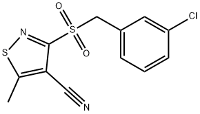 3-[(3-CHLOROBENZYL)SULFONYL]-5-METHYL-4-ISOTHIAZOLECARBONITRILE Struktur