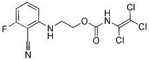 2-(2-CYANO-3-FLUOROANILINO)ETHYL N-(1,2,2-TRICHLOROVINYL)CARBAMATE Struktur