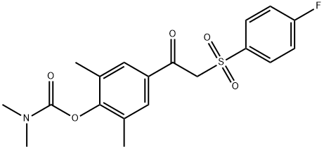 4-(2-[(4-FLUOROPHENYL)SULFONYL]ACETYL)-2,6-DIMETHYLPHENYL N,N-DIMETHYLCARBAMATE Struktur