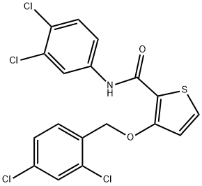 3-[(2,4-DICHLOROBENZYL)OXY]-N-(3,4-DICHLOROPHENYL)-2-THIOPHENECARBOXAMIDE Struktur