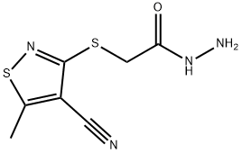 2-[(4-CYANO-5-METHYL-3-ISOTHIAZOLYL)SULFANYL]ACETOHYDRAZIDE Struktur