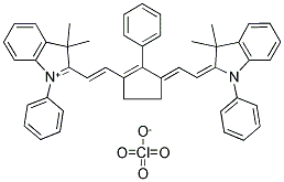 2-(2-(3-(2-(3,3-DIMETHYL-1-PHENYL-1H-2(3H)-INDOLIDENE)ETHYLIDENE)-2-PHENYL-1-CYCLOPENTENYL)ETHENYL)-3-3-DIMETHYL-1-PHENYL-3H-INDOLIUM PERCHLORATE Struktur