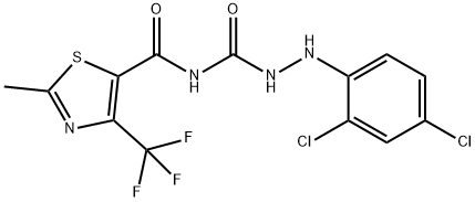 N-([2-(2,4-DICHLOROPHENYL)HYDRAZINO]CARBONYL)-2-METHYL-4-(TRIFLUOROMETHYL)-1,3-THIAZOLE-5-CARBOXAMIDE Struktur