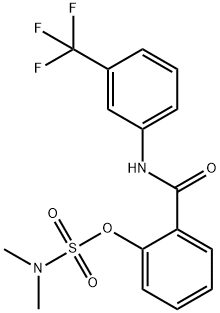 N,N-DIMETHYL(2-([3-(TRIFLUOROMETHYL)ANILINO]CARBONYL)PHENYL)SULFAMATE Struktur