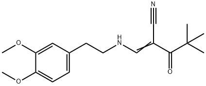 3-((2-(3,4-DIMETHOXYPHENYL)ETHYL)AMINO)-2-(2,2-DIMETHYLPROPANOYL)PROP-2-ENENITRILE Struktur