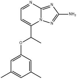 7-[1-(3,5-DIMETHYLPHENOXY)ETHYL][1,2,4]TRIAZOLO[1,5-A]PYRIMIDIN-2-AMINE Struktur