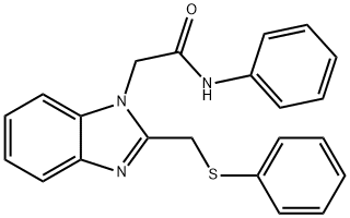 N-PHENYL-2-(2-[(PHENYLSULFANYL)METHYL]-1H-1,3-BENZIMIDAZOL-1-YL)ACETAMIDE Struktur