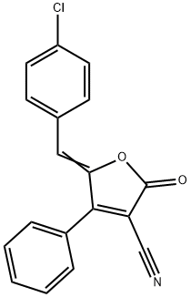 5-[(4-CHLOROPHENYL)METHYLENE]-2-OXO-4-PHENYL-2,5-DIHYDRO-3-FURANCARBONITRILE Struktur