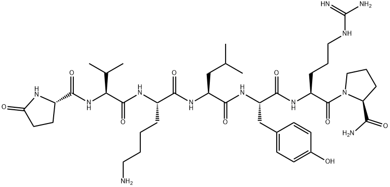 PYR-VAL-LYS-LEU-TYR-ARG-PRO-NH2 HCL Struktur