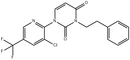 1-[3-CHLORO-5-(TRIFLUOROMETHYL)-2-PYRIDINYL]-3-PHENETHYL-2,4(1H,3H)-PYRIMIDINEDIONE Struktur