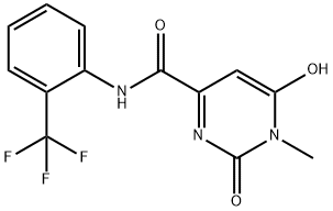 6-HYDROXY-1-METHYL-2-OXO-N-[2-(TRIFLUOROMETHYL)PHENYL]-1,2-DIHYDRO-4-PYRIMIDINECARBOXAMIDE Struktur