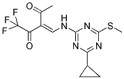 3-(([4-CYCLOPROPYL-6-(METHYLTHIO)-1,3,5-TRIAZIN-2-YL]AMINO)METHYLIDENE)-1,1,1-TRIFLUOROPENTANE-2,4-DIONE Struktur