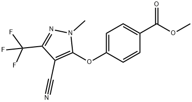 METHYL 4-([4-CYANO-1-METHYL-3-(TRIFLUOROMETHYL)-1H-PYRAZOL-5-YL]OXY)BENZENECARBOXYLATE Struktur