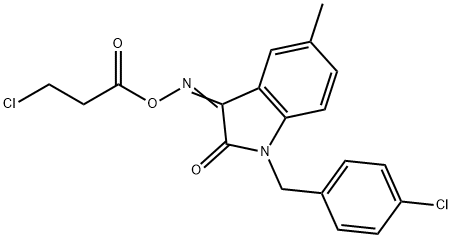 1-(4-CHLOROBENZYL)-3-([(3-CHLOROPROPANOYL)OXY]IMINO)-5-METHYL-1,3-DIHYDRO-2H-INDOL-2-ONE Struktur