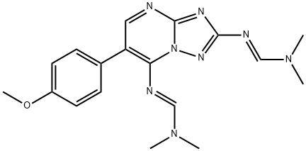 N'-[2-([(DIMETHYLAMINO)METHYLENE]AMINO)-6-(4-METHOXYPHENYL)[1,2,4]TRIAZOLO[1,5-A]PYRIMIDIN-7-YL]-N,N-DIMETHYLIMINOFORMAMIDE Struktur