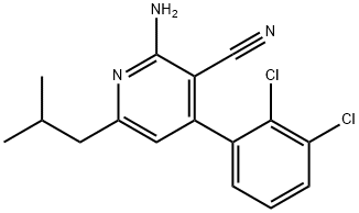 2-AMINO-4-(2,3-DICHLOROPHENYL)-6-ISOBUTYLNICOTINONITRILE Struktur