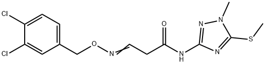 3-([(3,4-DICHLOROBENZYL)OXY]IMINO)-N-[1-METHYL-5-(METHYLSULFANYL)-1H-1,2,4-TRIAZOL-3-YL]PROPANAMIDE Struktur