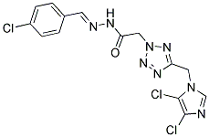 N'1-(4-CHLOROBENZYLIDENE)-2-(5-[(4,5-DICHLORO-1H-IMIDAZOL-1-YL)METHYL]-2H-1,2,3,4-TETRAAZOL-2-YL)ETHANOHYDRAZIDE Struktur