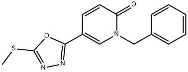 1-BENZYL-5-[5-(METHYLSULFANYL)-1,3,4-OXADIAZOL-2-YL]-2(1H)-PYRIDINONE Struktur