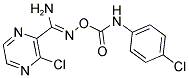 3-CHLORO-N'-([(4-CHLOROANILINO)CARBONYL]OXY)PYRAZINE-2-CARBOXIMIDAMIDE Struktur