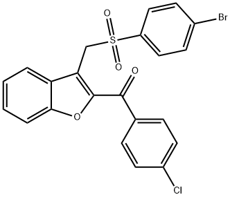 (3-([(4-BROMOPHENYL)SULFONYL]METHYL)-1-BENZOFURAN-2-YL)(4-CHLOROPHENYL)METHANONE Struktur