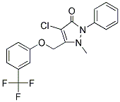 4-CHLORO-2-METHYL-1-PHENYL-3-((3-(TRIFLUOROMETHYL)PHENOXY)METHYL)-3-PYRAZOLIN-5-ONE Struktur