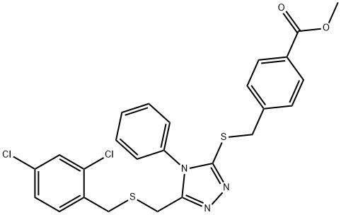 METHYL 4-([(5-([(2,4-DICHLOROBENZYL)SULFANYL]METHYL)-4-PHENYL-4H-1,2,4-TRIAZOL-3-YL)SULFANYL]METHYL)BENZENECARBOXYLATE Struktur