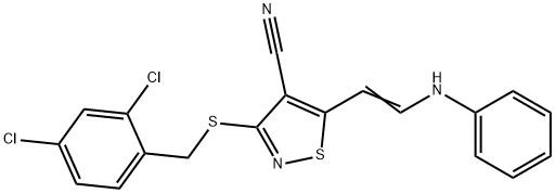 5-(2-ANILINOVINYL)-3-[(2,4-DICHLOROBENZYL)SULFANYL]-4-ISOTHIAZOLECARBONITRILE Struktur