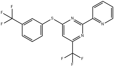 2-(2-PYRIDINYL)-4-(TRIFLUOROMETHYL)-6-([3-(TRIFLUOROMETHYL)PHENYL]SULFANYL)PYRIMIDINE Struktur