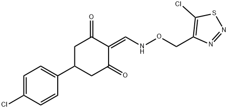 4-(4-CHLOROPHENYL)-2,6-DIOXOCYCLOHEXANECARBALDEHYDE O-[(5-CHLORO-1,2,3-THIADIAZOL-4-YL)METHYL]OXIME Struktur