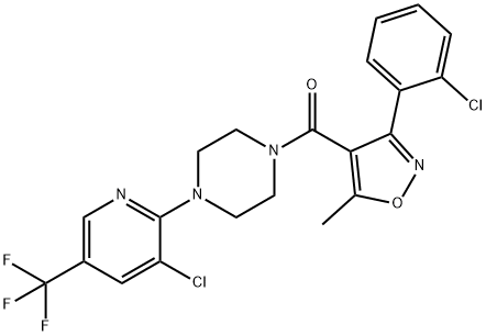 [3-(2-CHLOROPHENYL)-5-METHYL-4-ISOXAZOLYL](4-[3-CHLORO-5-(TRIFLUOROMETHYL)-2-PYRIDINYL]PIPERAZINO)METHANONE Struktur