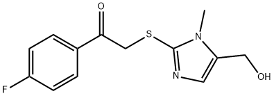 1-(4-FLUOROPHENYL)-2-([5-(HYDROXYMETHYL)-1-METHYL-1H-IMIDAZOL-2-YL]SULFANYL)-1-ETHANONE Struktur