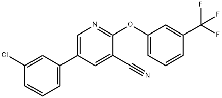 5-(3-CHLOROPHENYL)-2-[3-(TRIFLUOROMETHYL)PHENOXY]NICOTINONITRILE Struktur