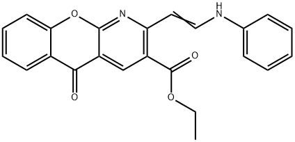 ETHYL 2-(2-ANILINOVINYL)-5-OXO-5H-CHROMENO[2,3-B]PYRIDINE-3-CARBOXYLATE Struktur