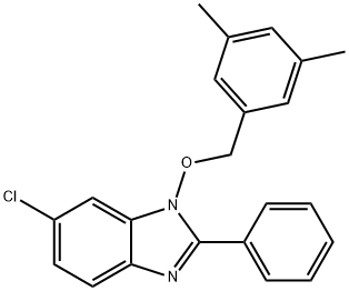 6-CHLORO-1-[(3,5-DIMETHYLBENZYL)OXY]-2-PHENYL-1H-1,3-BENZIMIDAZOLE Struktur