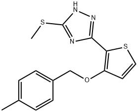 3-(3-[(4-METHYLBENZYL)OXY]-2-THIENYL)-5-(METHYLSULFANYL)-4H-1,2,4-TRIAZOLE Struktur