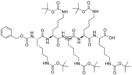 Z-LYS(BOC)-LYS(BOC)-LYS(BOC)-LYS(BOC)-LYS(BOC)-OH Struktur