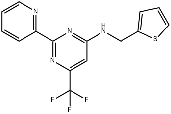 2-(2-PYRIDINYL)-N-(2-THIENYLMETHYL)-6-(TRIFLUOROMETHYL)-4-PYRIMIDINAMINE Struktur